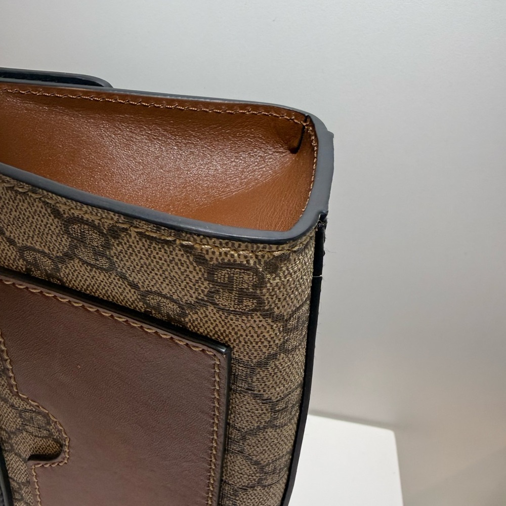 Gucci GG Monogram Black/Tan Padlock Bag - Picture 6 of 12